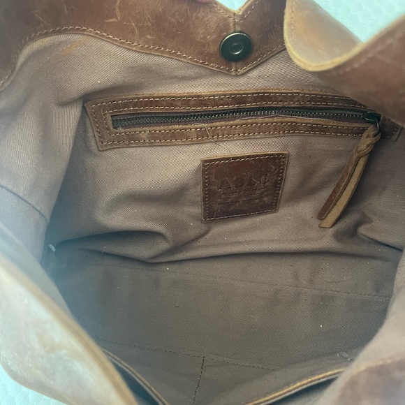 Cognac ABLE Solome leather shoulder bag - Picture 4 of 4